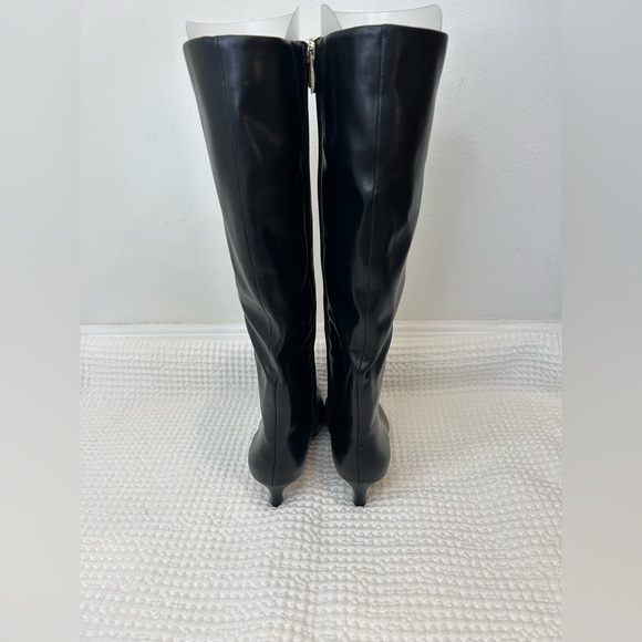 NORDSTORM RACK - Black Dauphine Kitten Heel Knee High Boot Size 6 - Picture 5 of 11